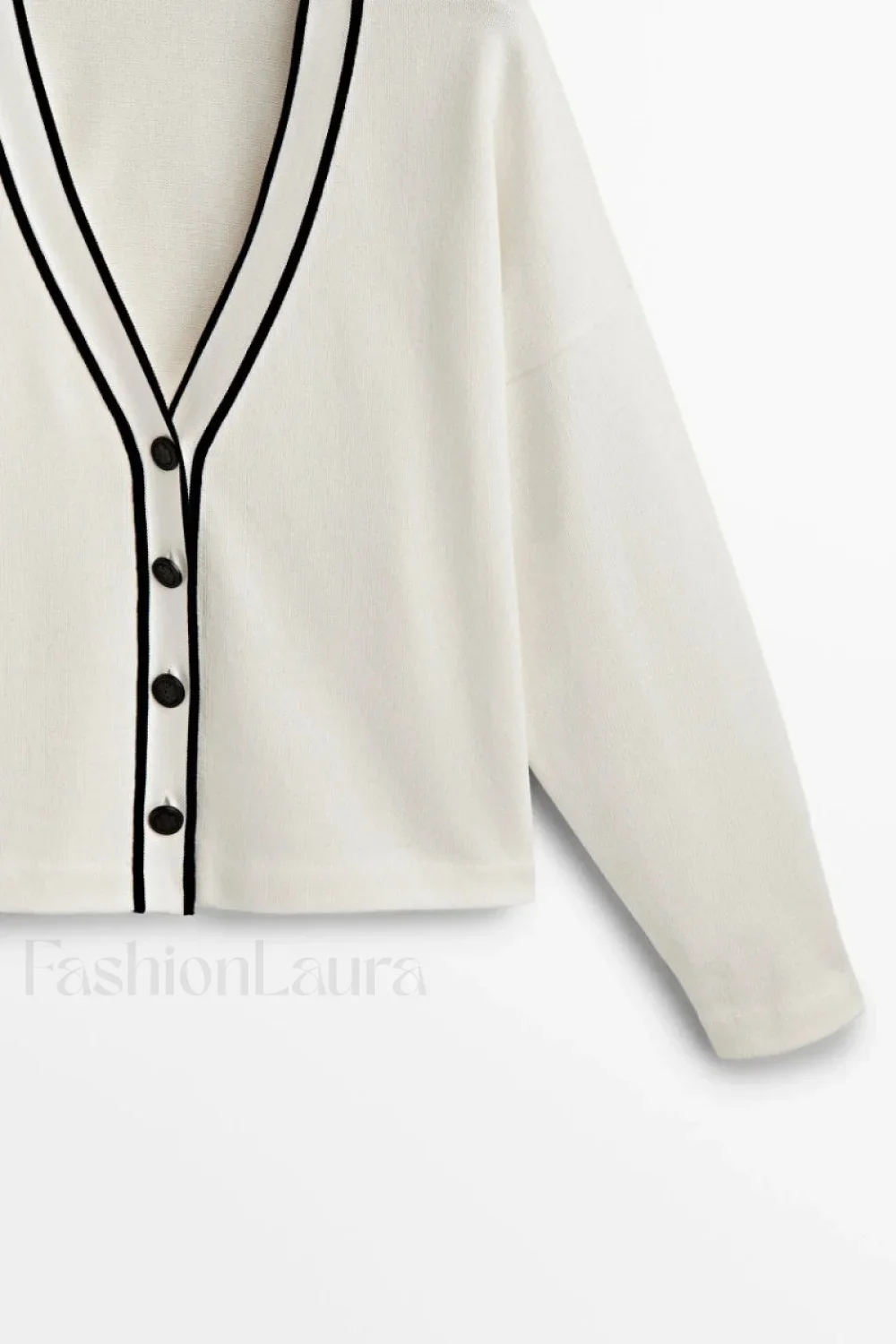 Contrast Knit College Cardigan - Image 7