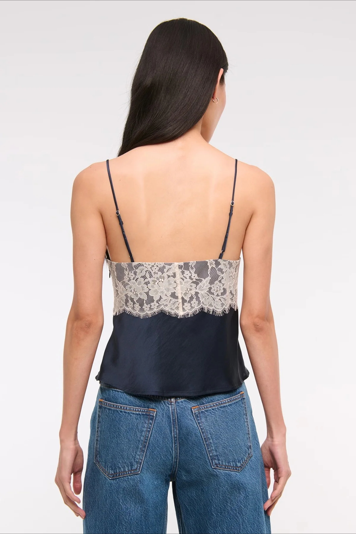 Contrast Lace Patchwork V Neck Cami - Image 5
