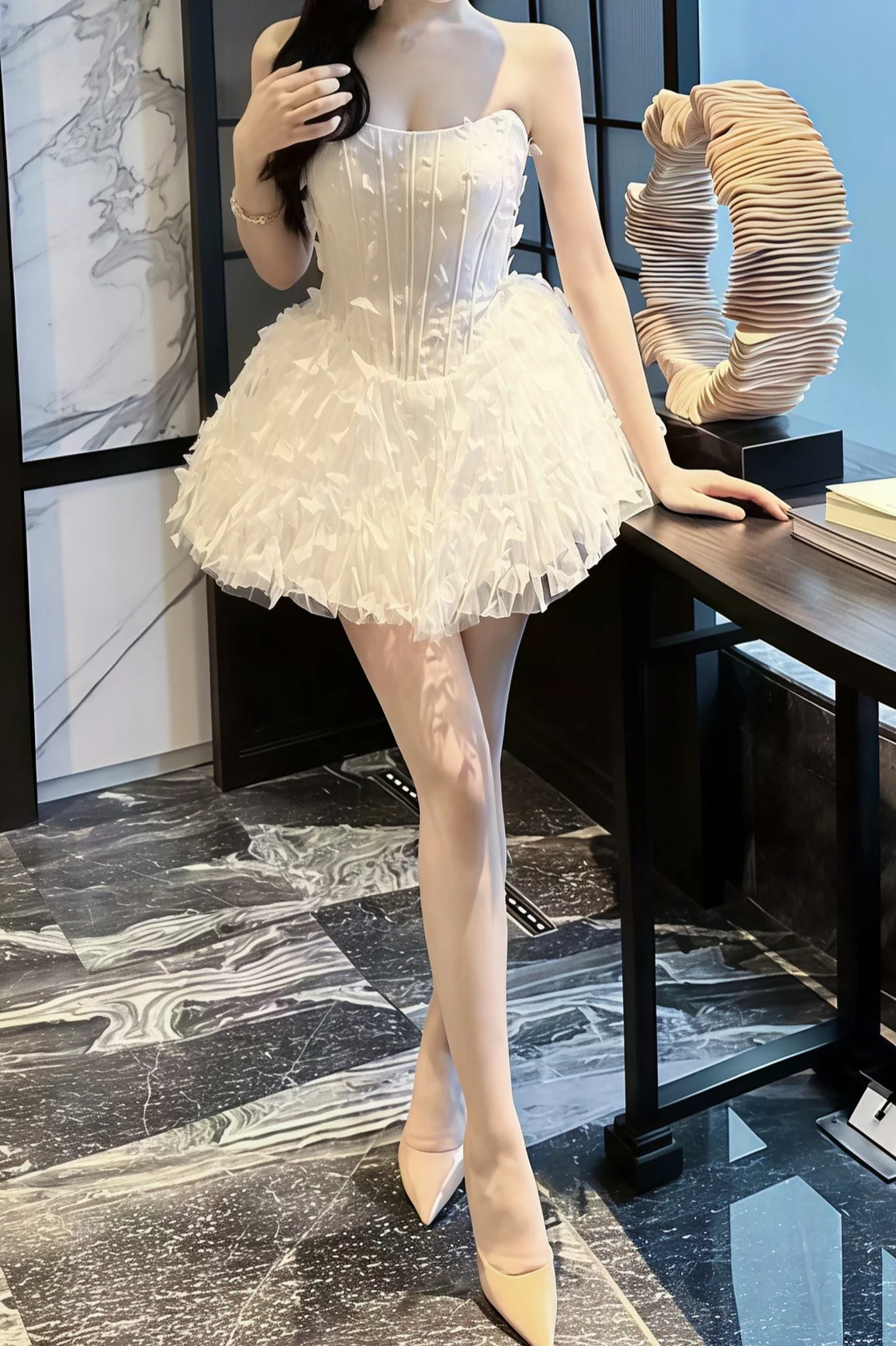 Corset Bow Bustier Mini Dress - Image 7