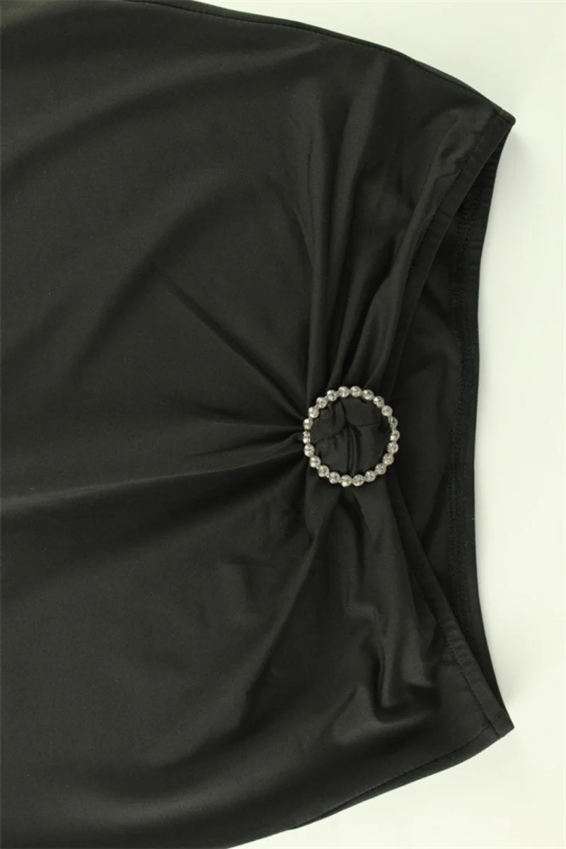 Corset Cut Out Top Rhinestone Detail Skirt Set - Image 7