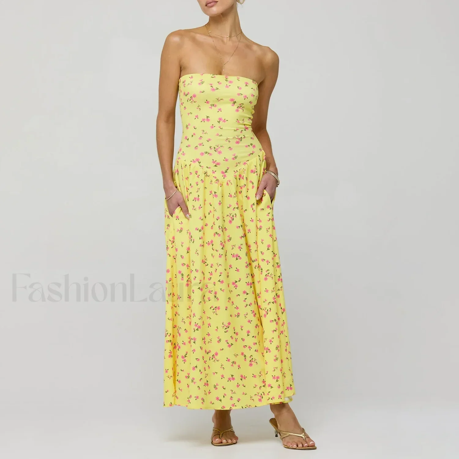 Corset Ruffle Midi Dress