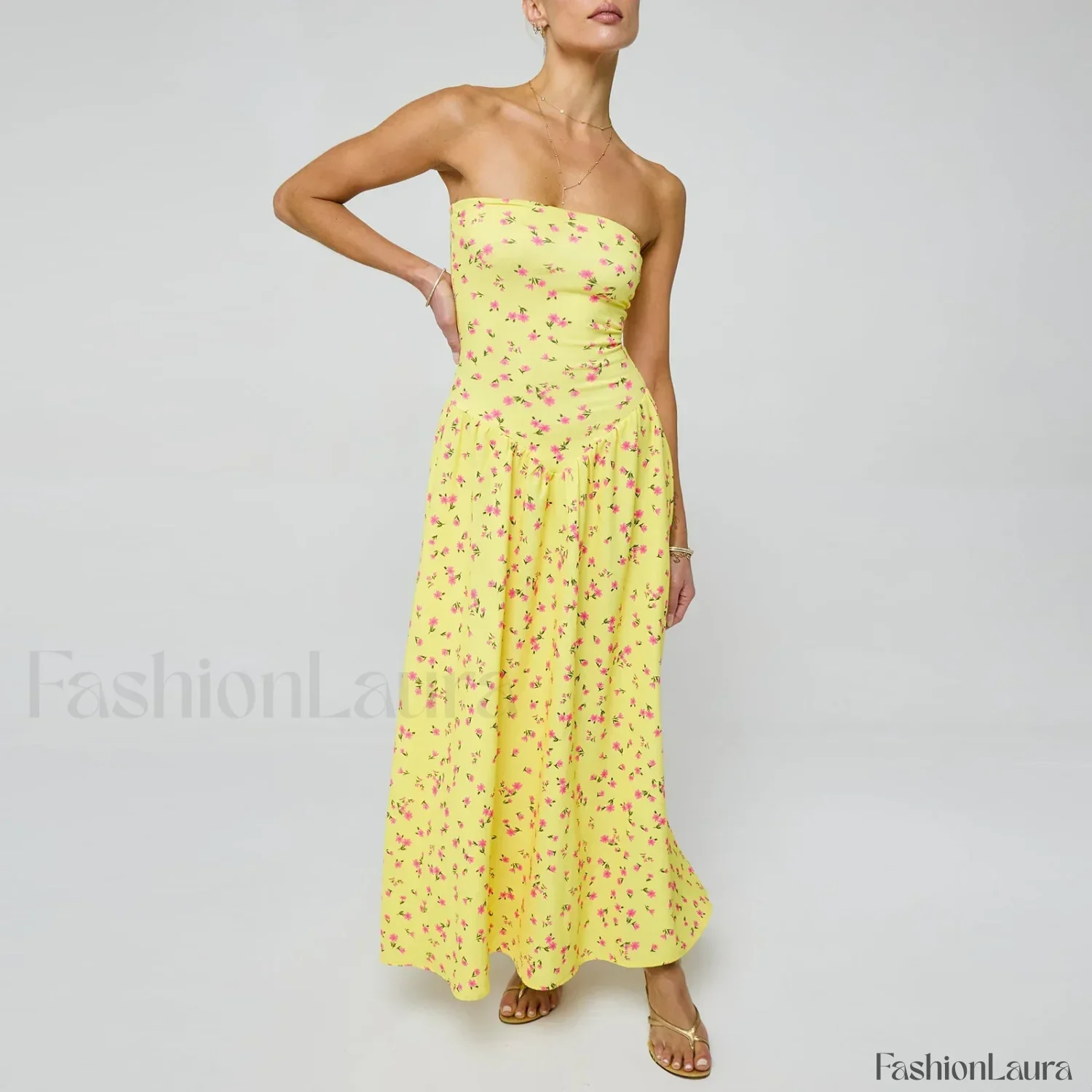 Corset Ruffle Midi Dress - Image 15