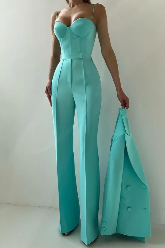 Corset Style Three Piece Blazer Pants Set - Image 11