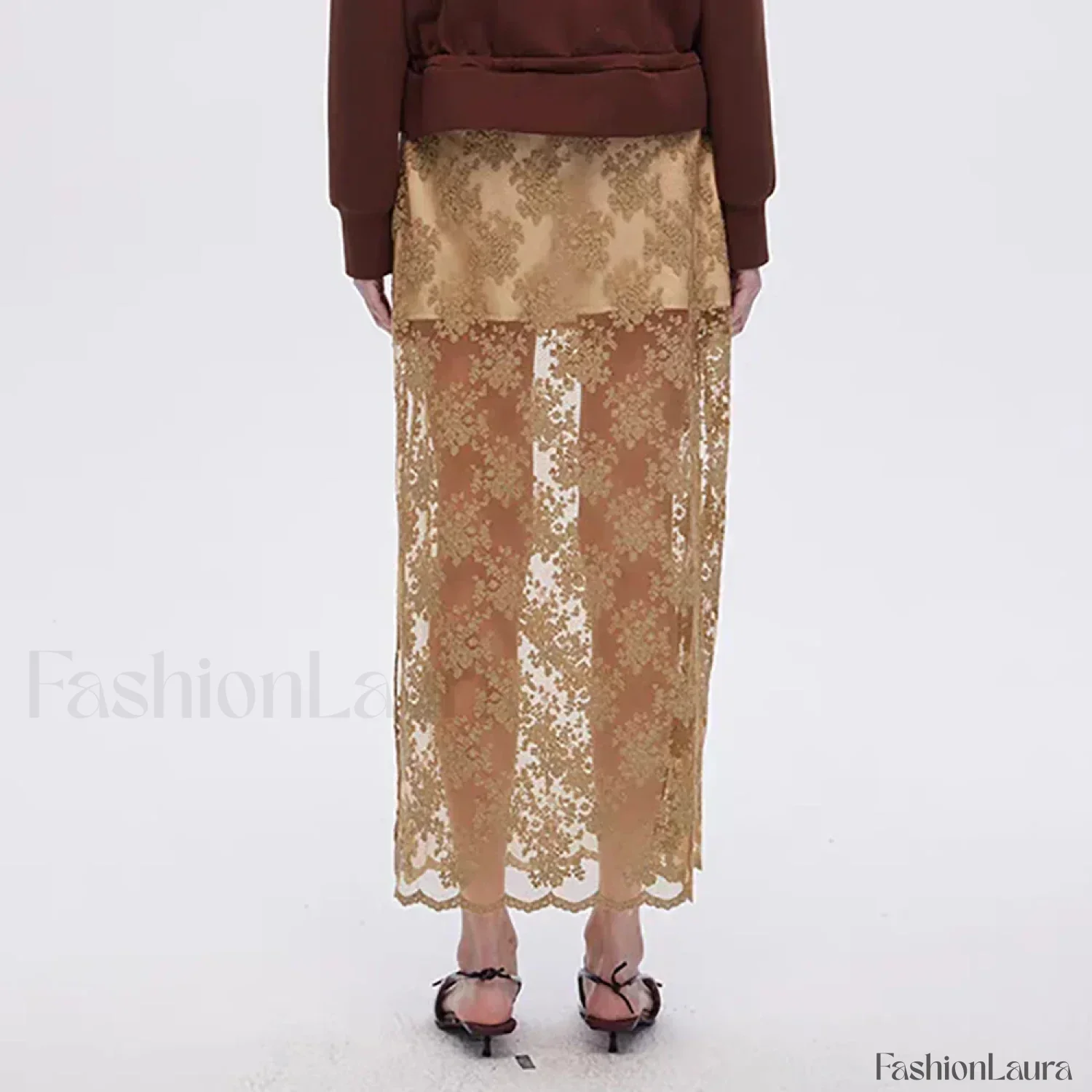Cotton Embroidery Side Slit Skirt - Image 7