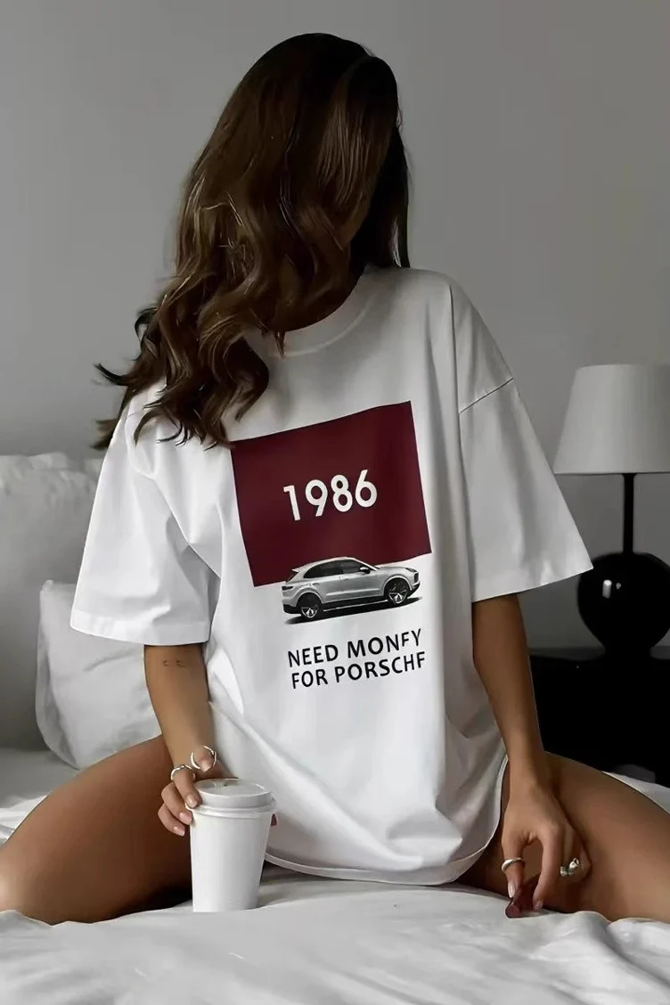 Cotton Graphic Print Loose Fit Short Sleeve Tee - Image 3