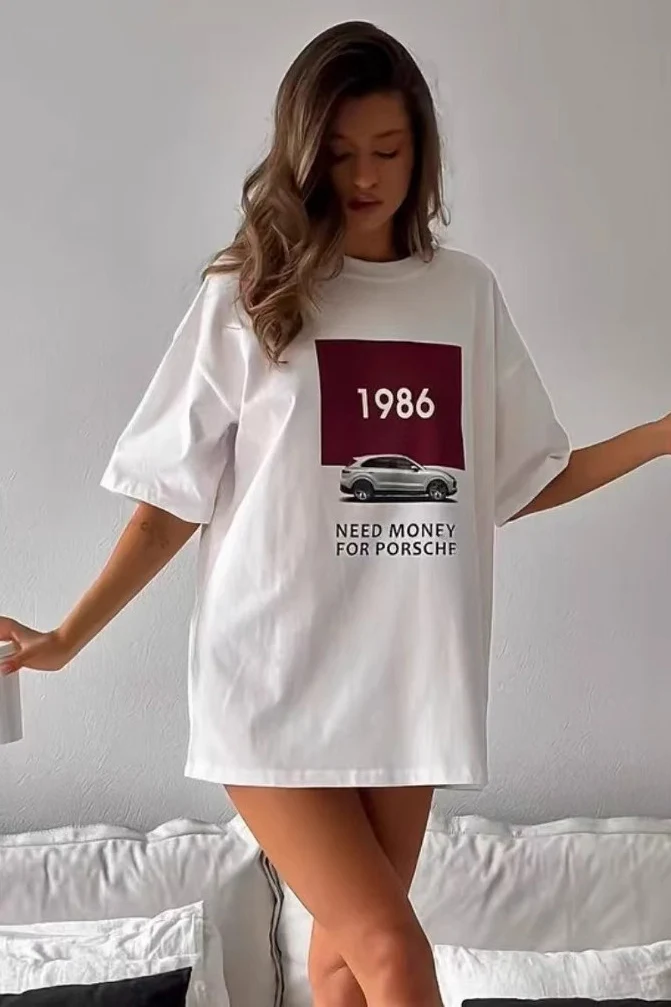 Cotton Graphic Print Loose Fit Short Sleeve Tee - Image 4