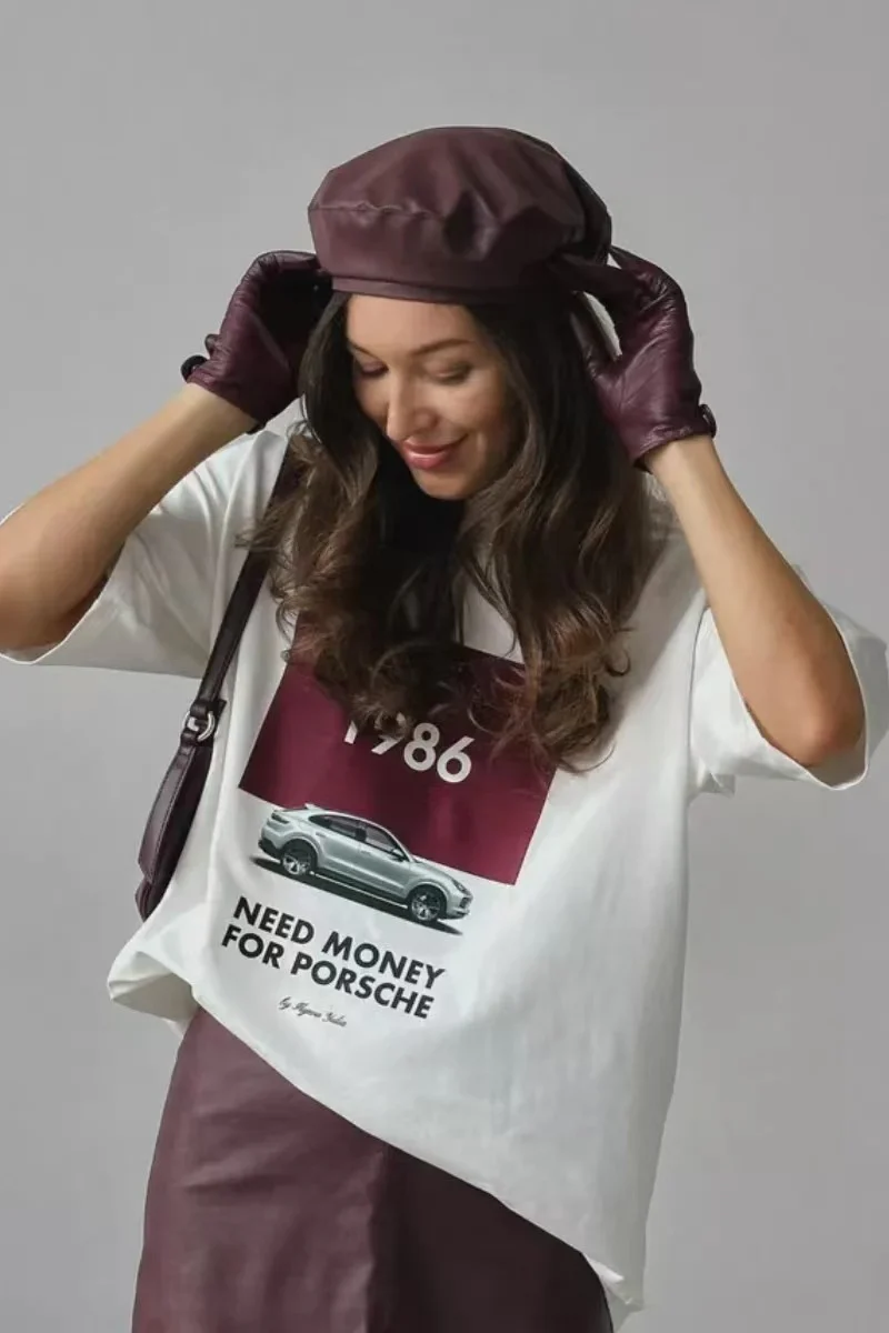 Cotton Graphic Print Loose Fit Short Sleeve Tee - Image 7
