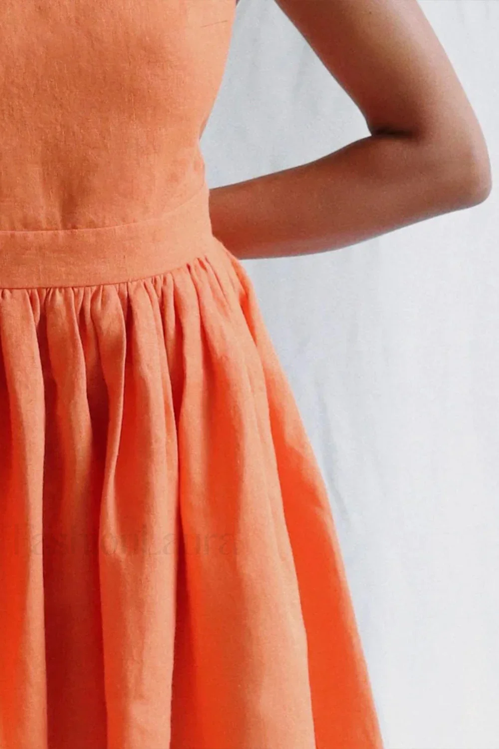 Cotton Halter High Waist Strappy Mini Dress - Image 16