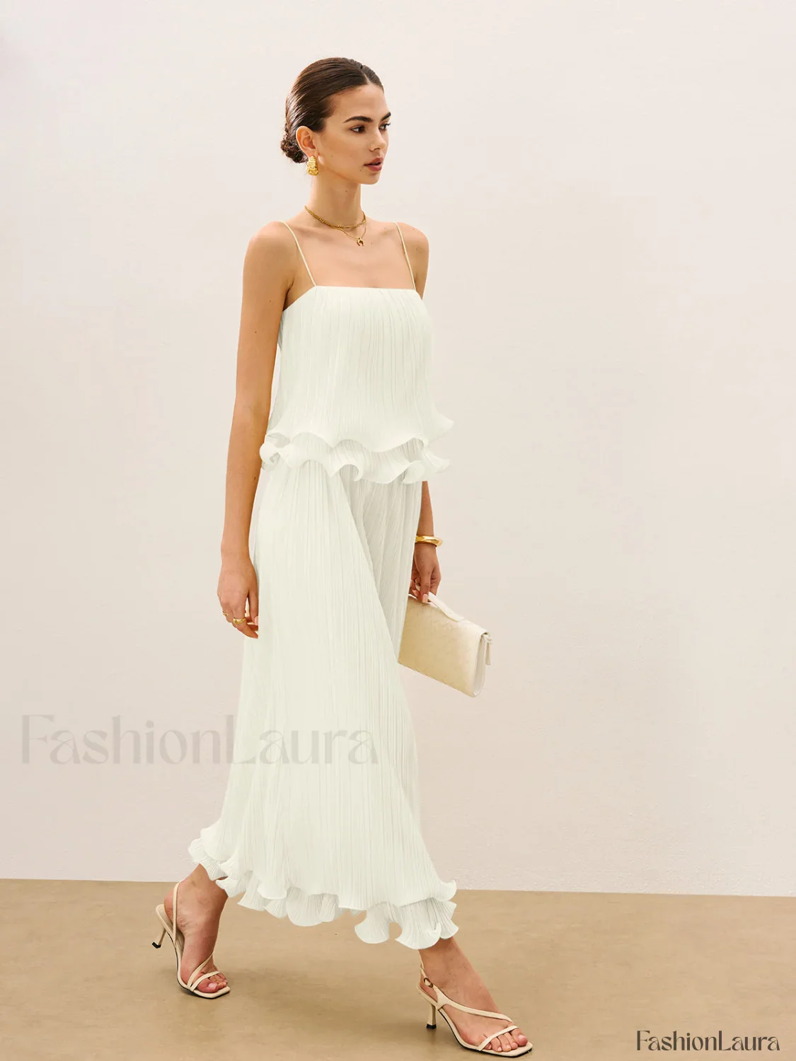 Pleated Layered Ruffle Skirt Set - Image 27