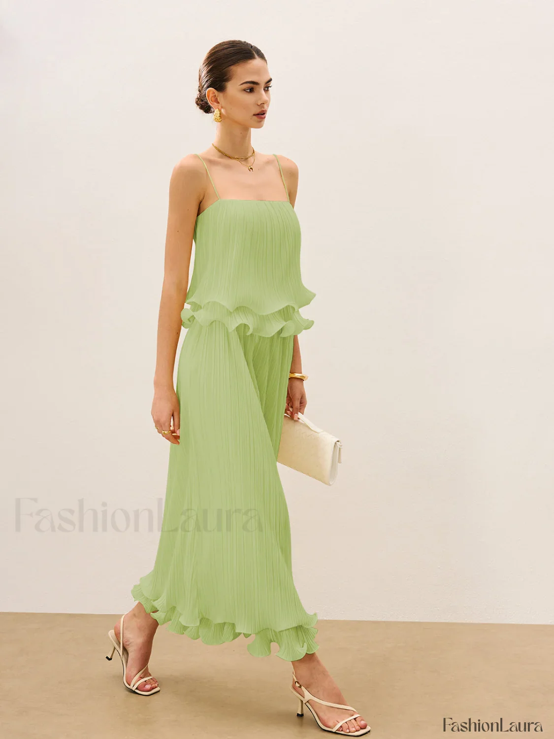 Pleated Layered Ruffle Skirt Set - Image 28