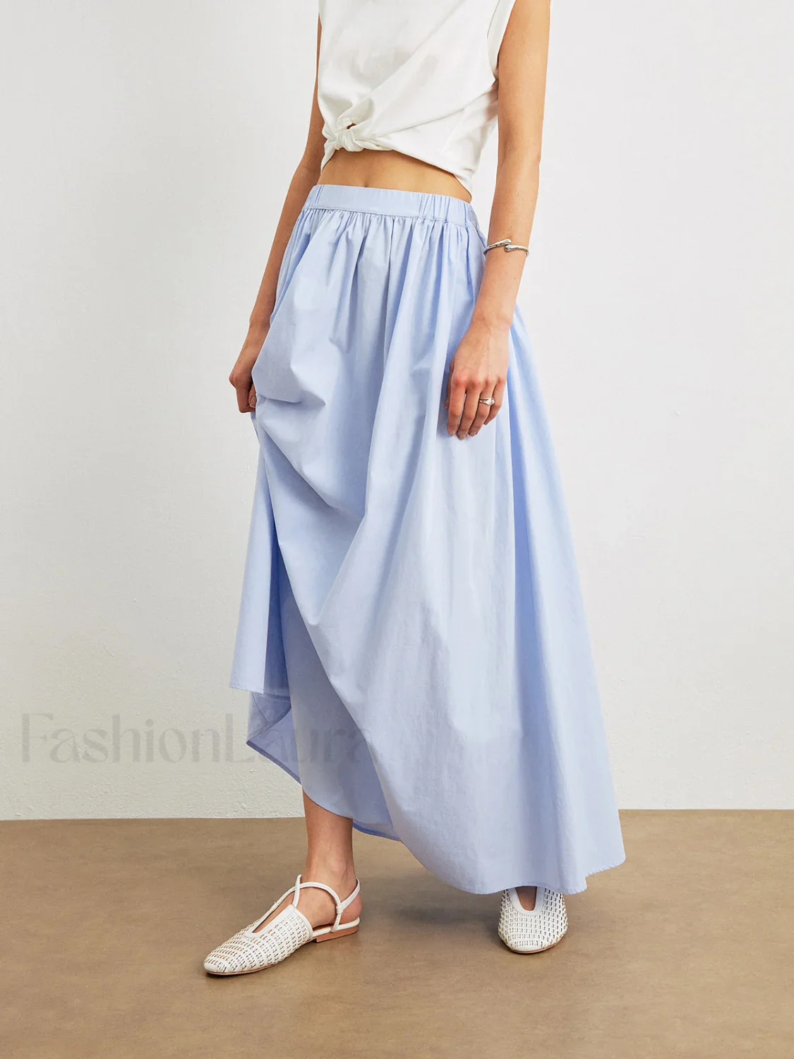 Cotton A-Line Skirt With Pockets - Image 2