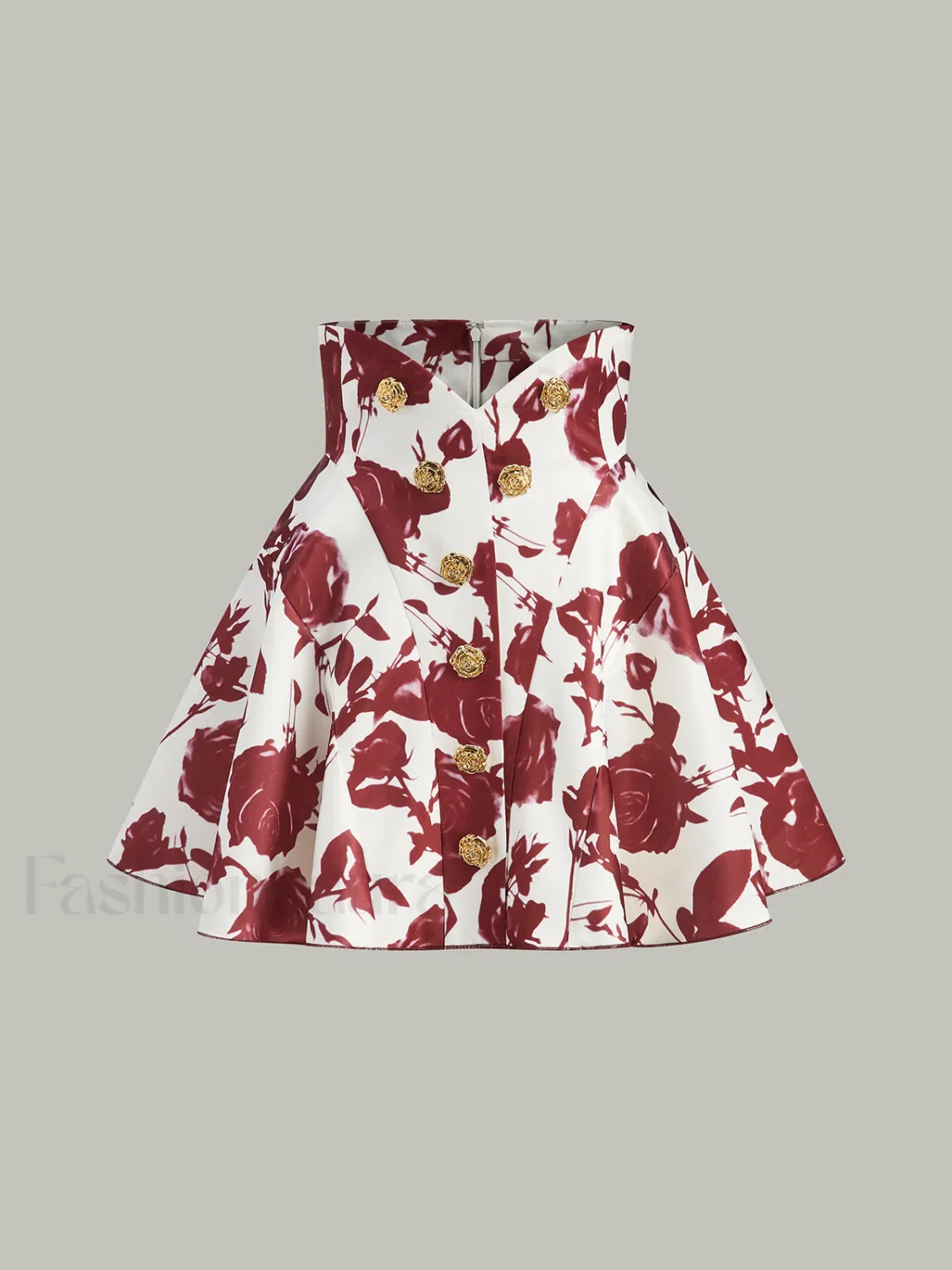 Floral Print Button-Detail Skirt - Image 10