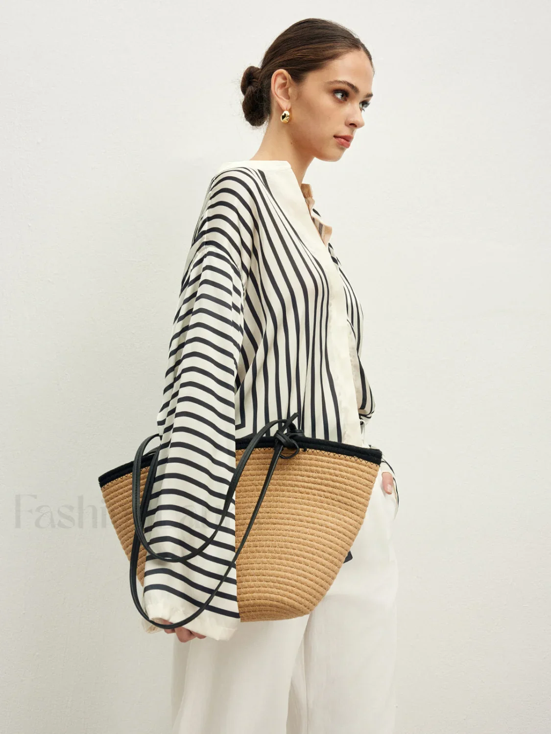 Satin Striped Button Cozy Blouse - Image 14