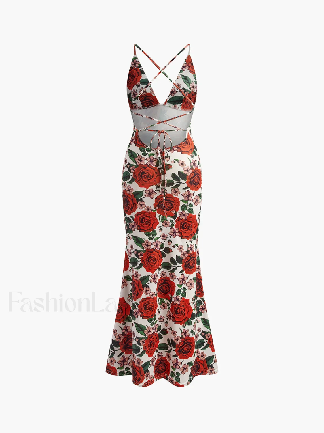 Backless Floral Long Dress - Image 11