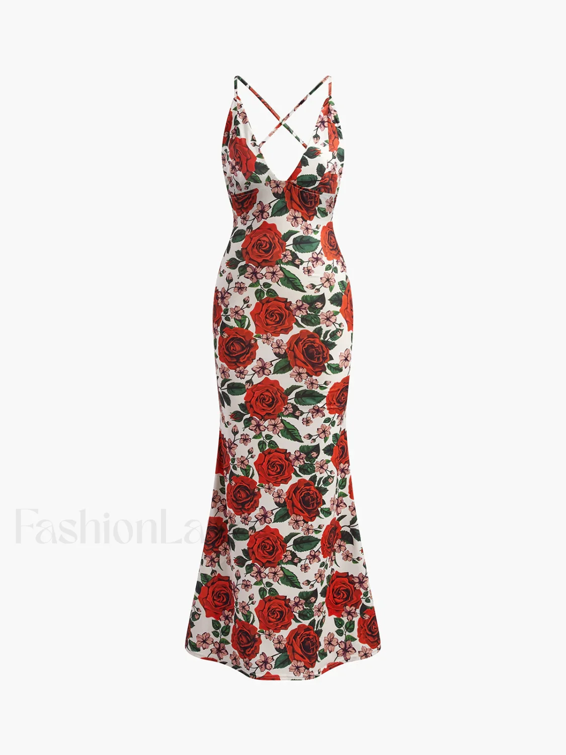 Backless Floral Long Dress - Image 12
