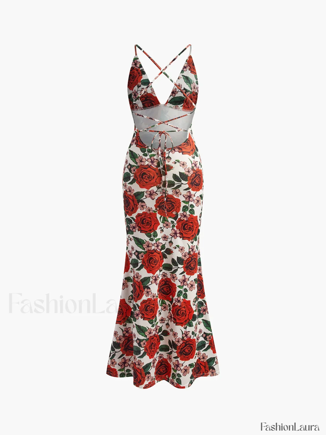 Backless Floral Long Dress - Image 18