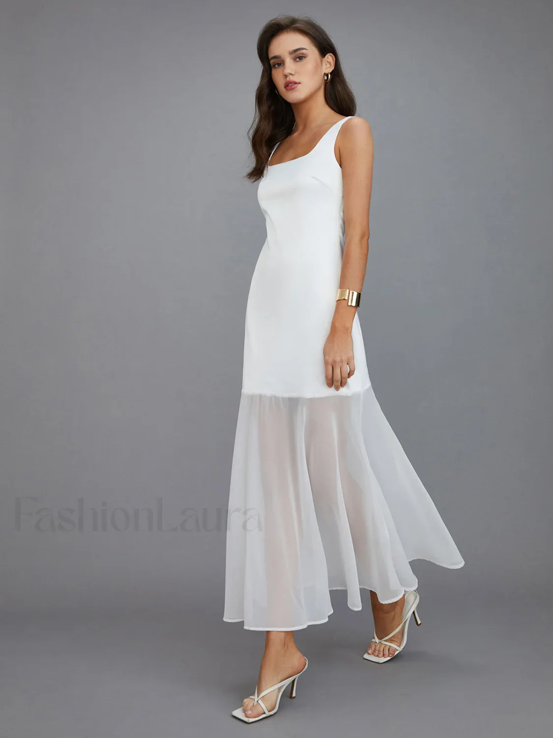 Sheer Overlay Long Dress - Image 8