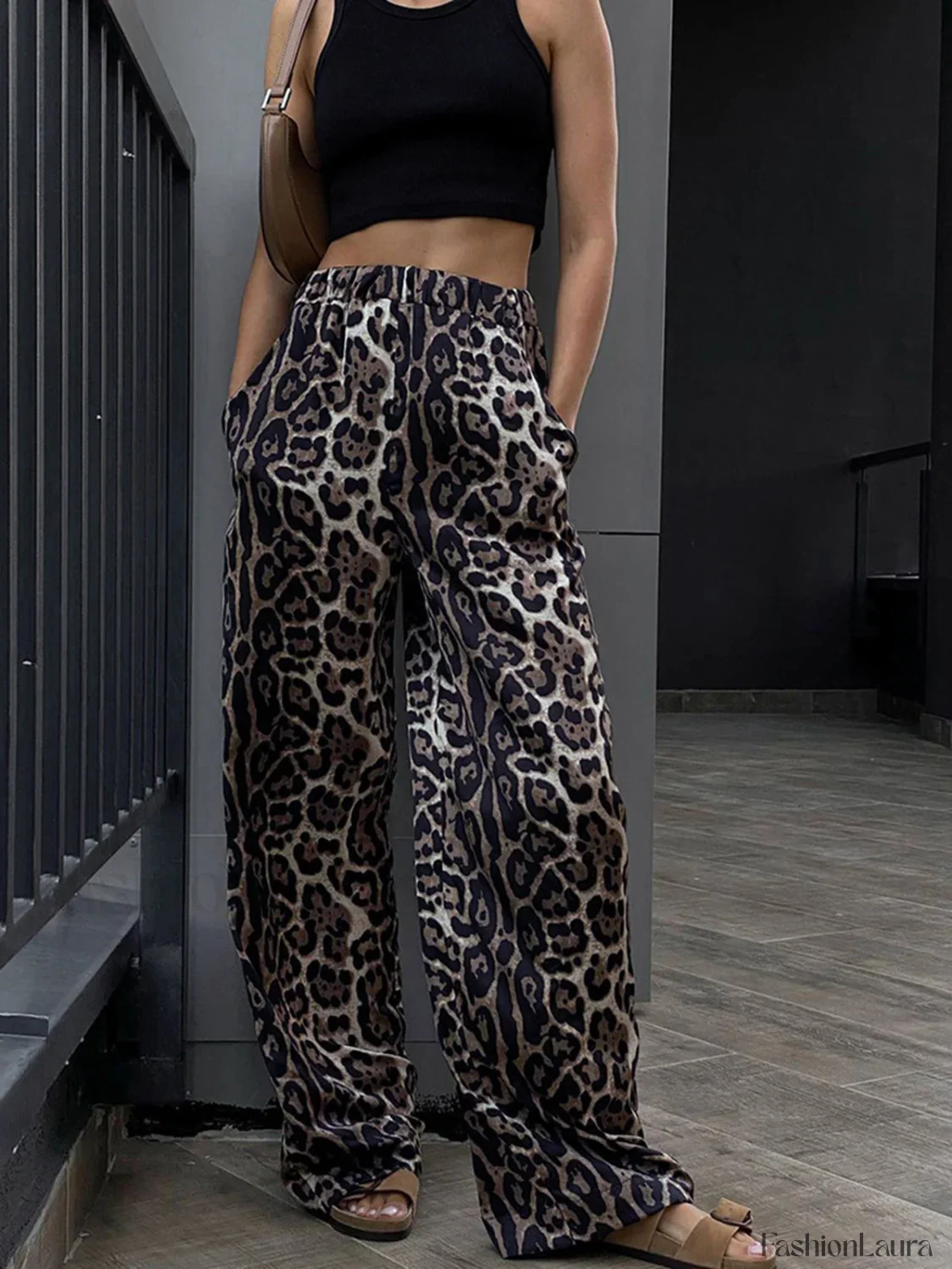 Leopard Print Wide Leg Pants - Image 12