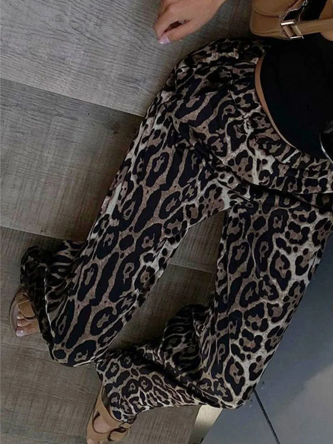 Leopard Print Wide Leg Pants - Image 4