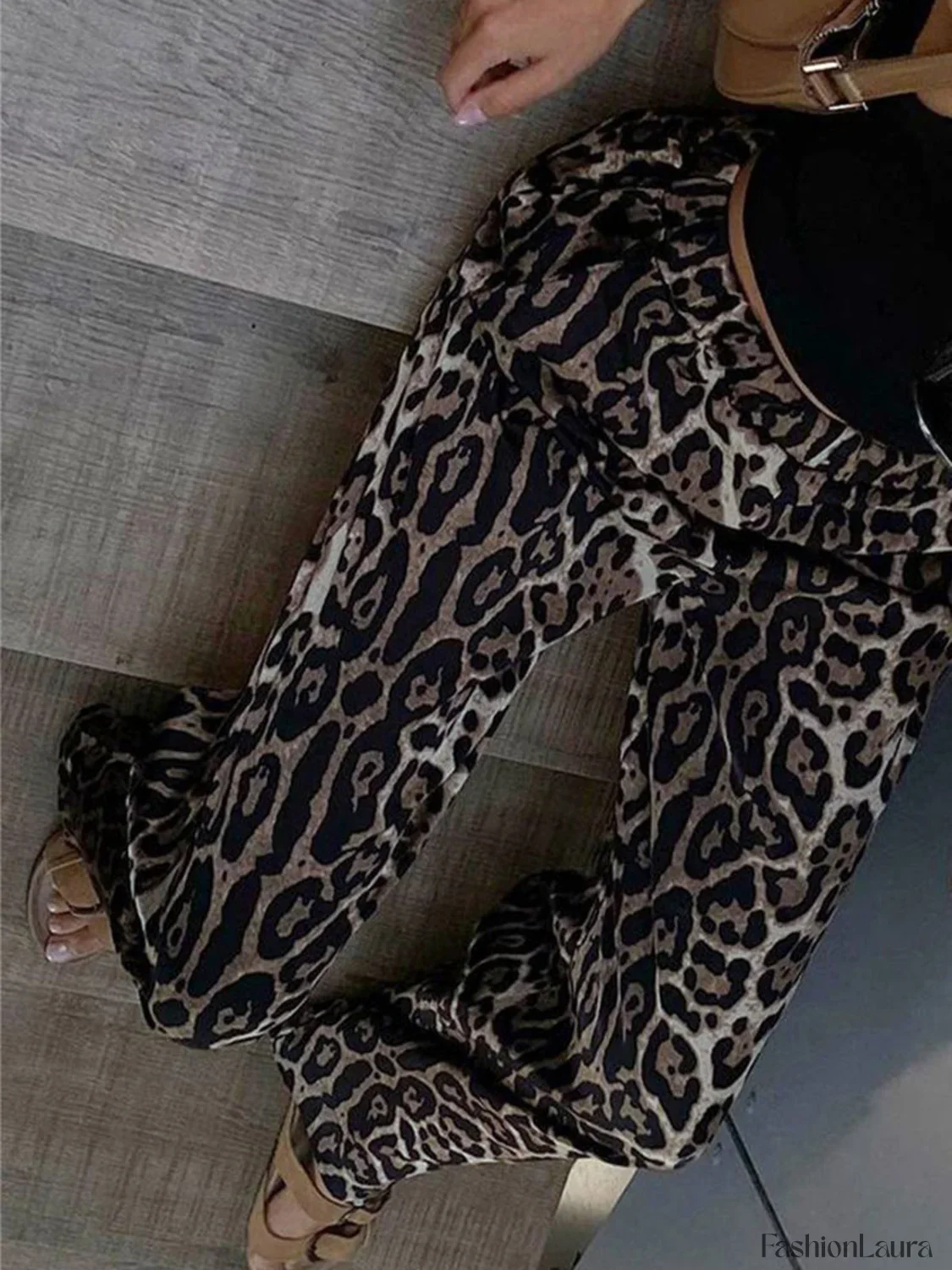 Leopard Print Wide Leg Pants - Image 9
