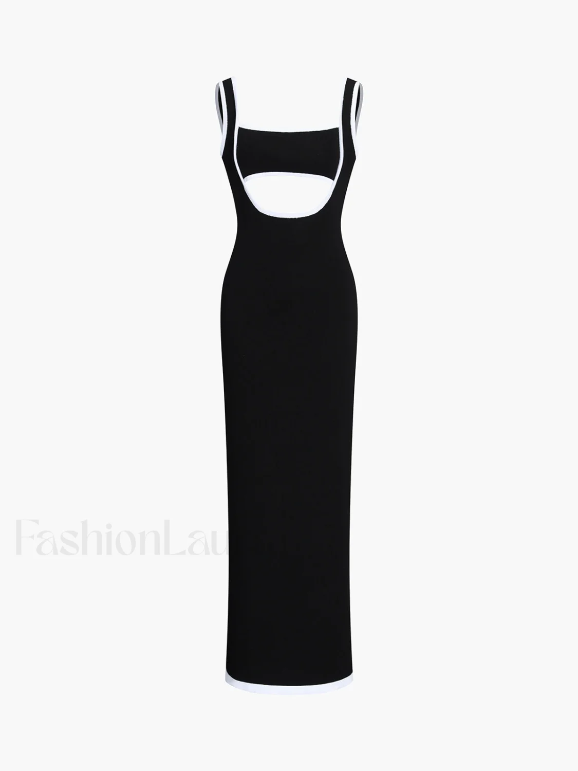 Contrast Trim Cutout Long Sweater Dress - Image 7
