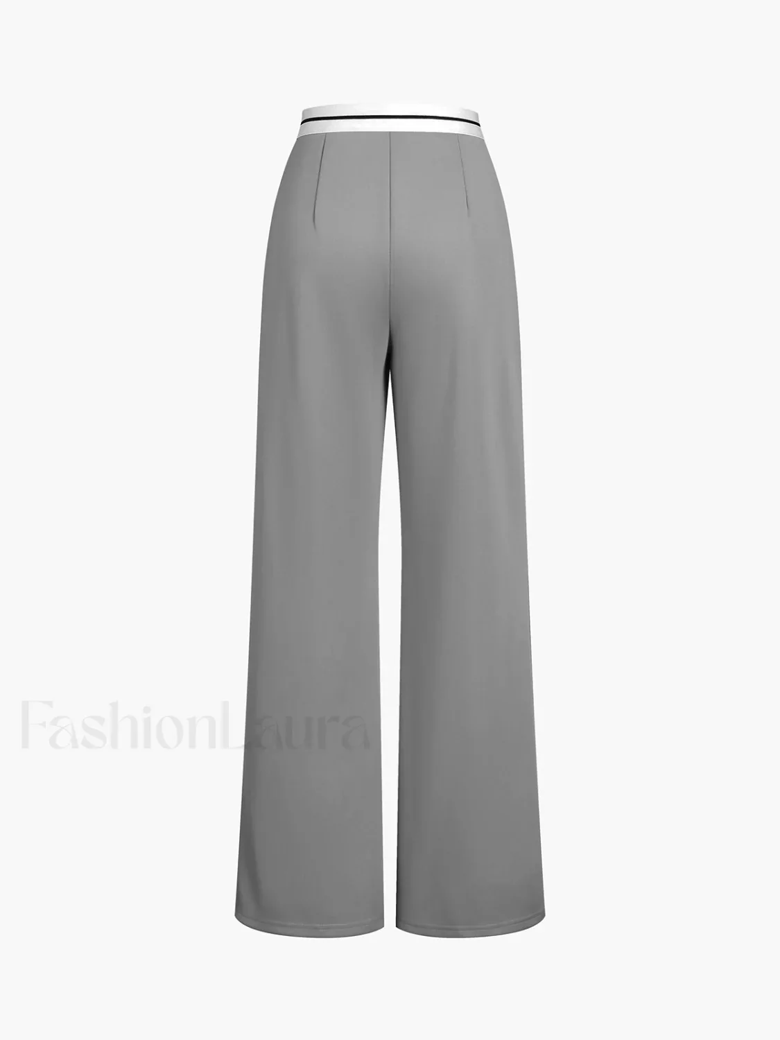 Tube Top Two Piece Contrast Waistband Pants Set - Image 9