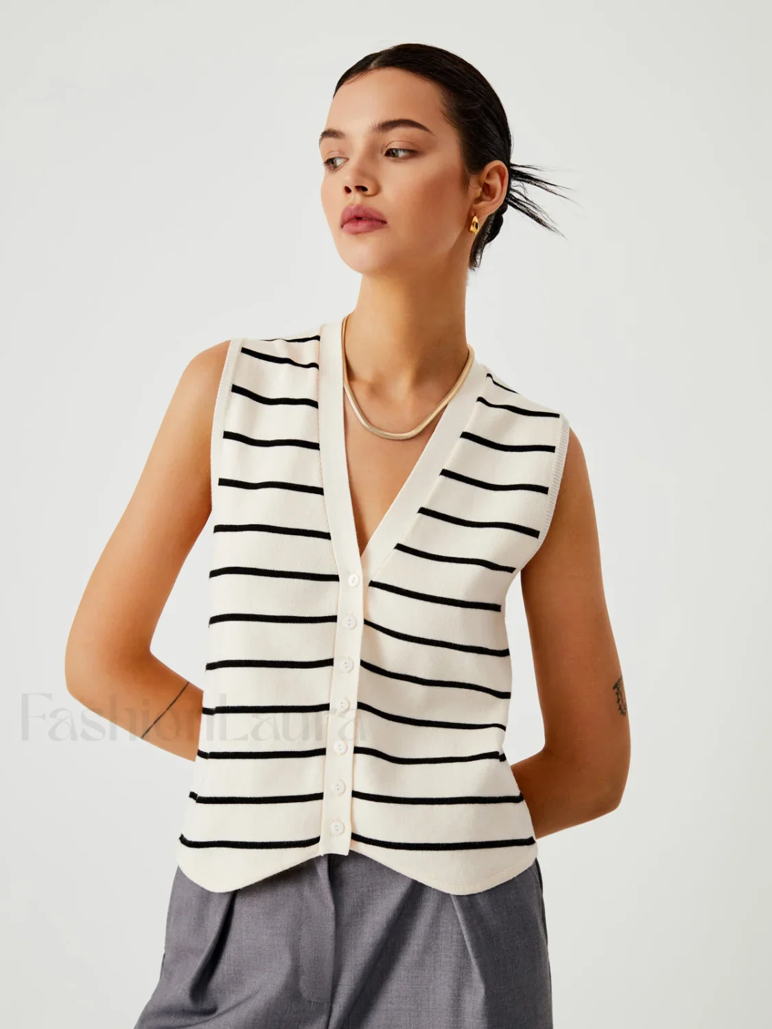 Effortless Stripe Vest - Image 2