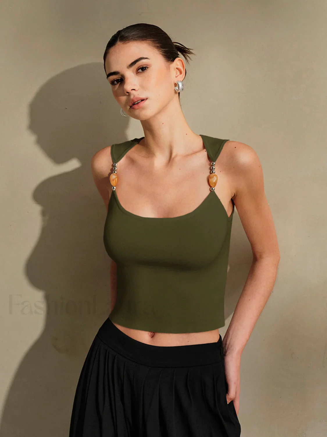 Delicate-Strap Crop Knit Top - Image 11