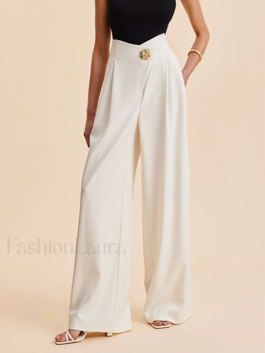 Embellished High-Waist Wide-Leg Pants - Image 14
