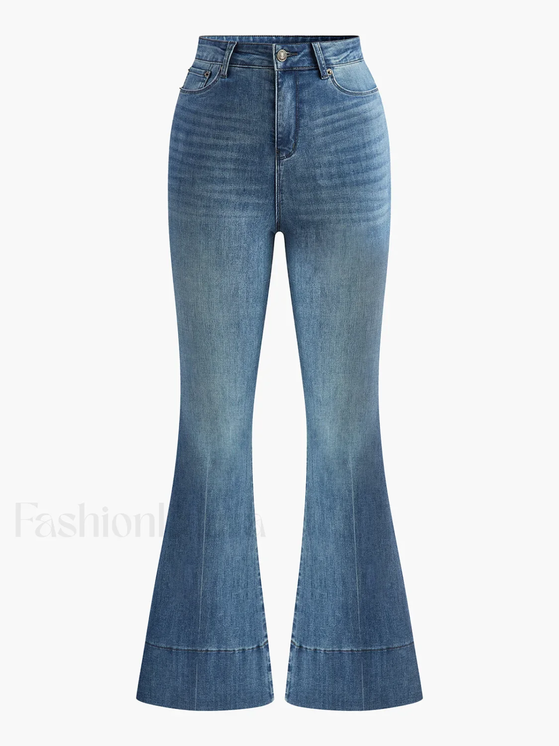 Washed Slim Draped Denim Pants - Image 8