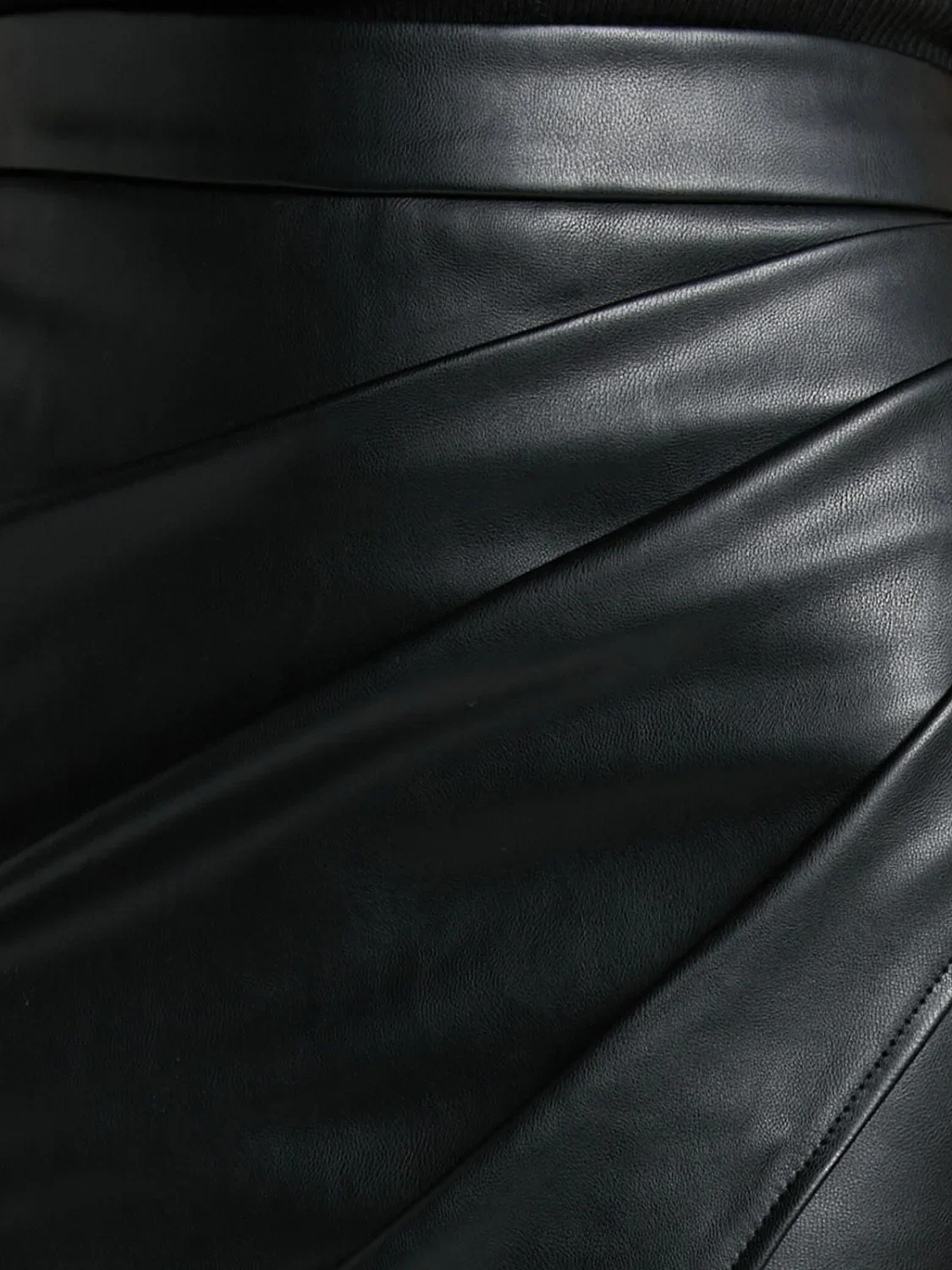 Pleated Split PU Leather Skirt - Image 6