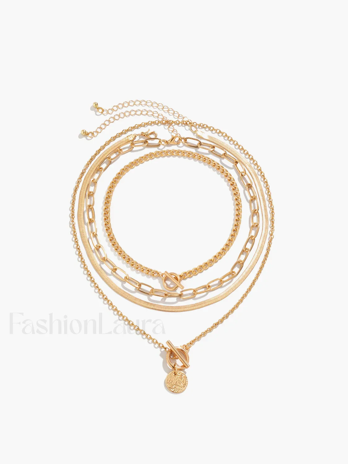 4pcs Chunky Stacking Pendant Necklace - Image 2