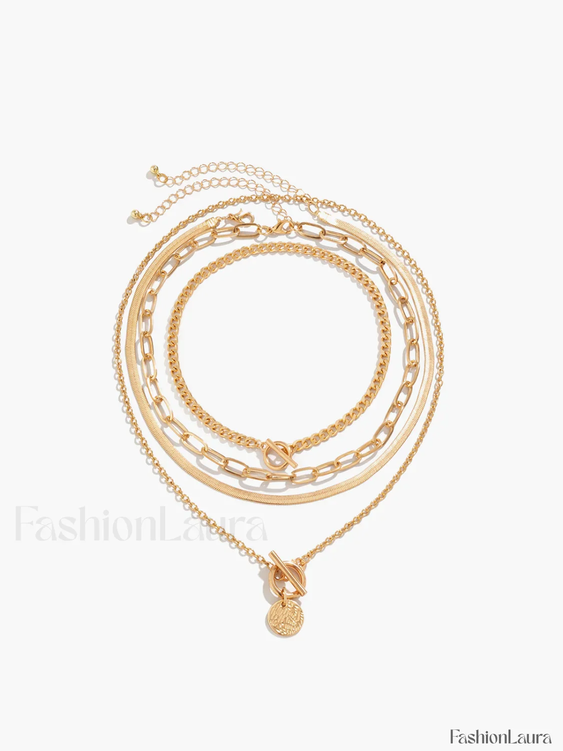4pcs Chunky Stacking Pendant Necklace - Image 8