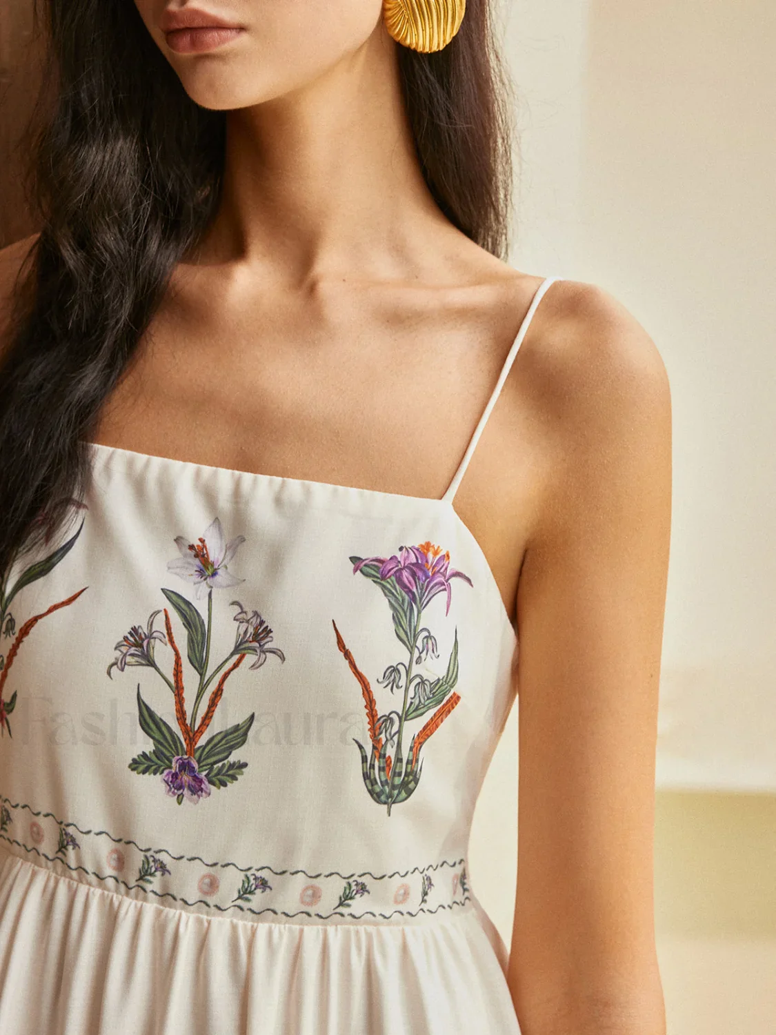 Backless Pleated Floral Dress - Image 8