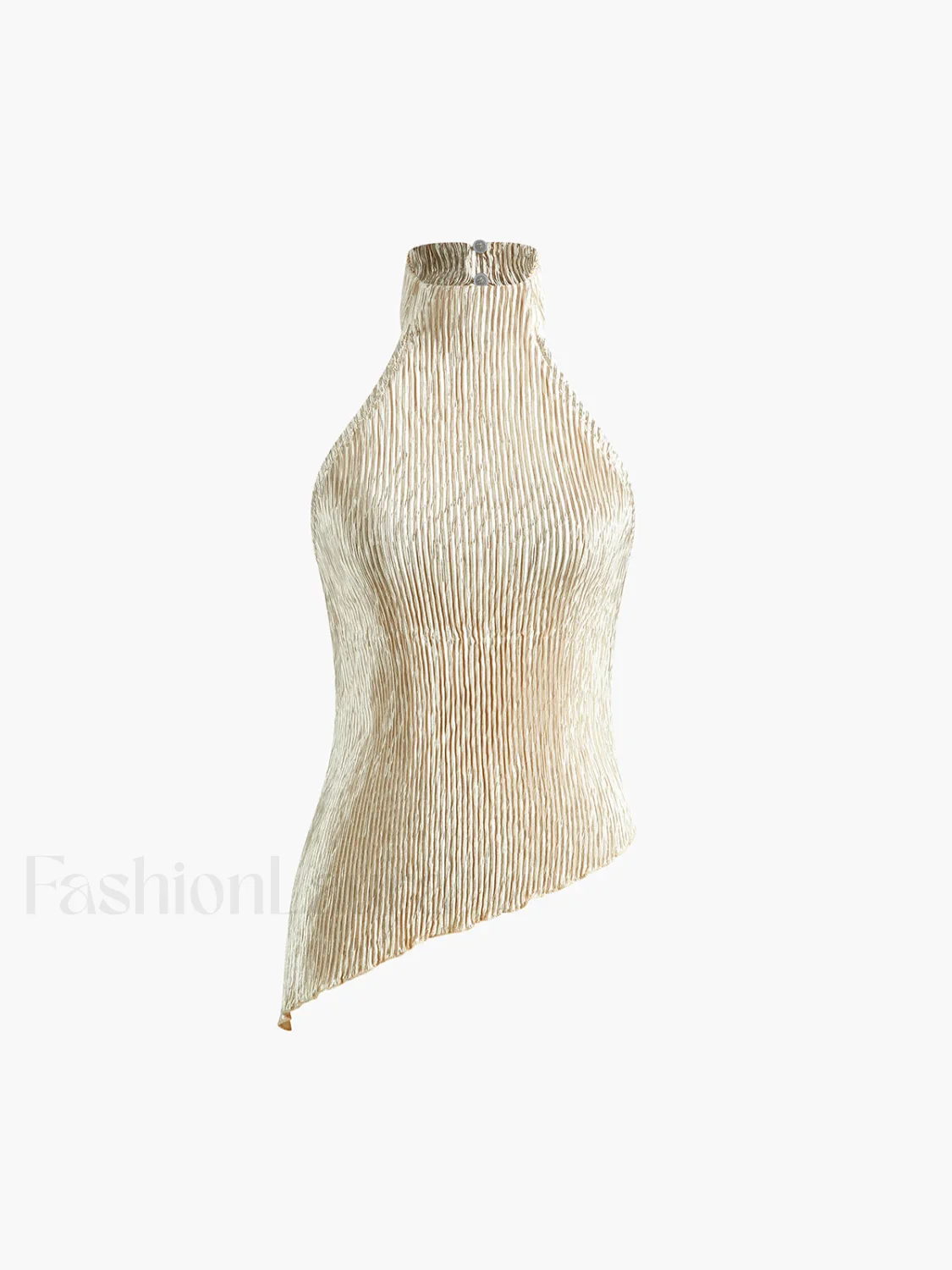 Asymmetric Halter Crop Top With Wide Leg Pants Set - Image 24