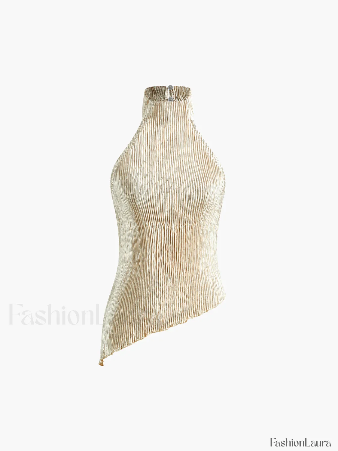 Asymmetric Halter Crop Top With Wide Leg Pants Set - Image 34
