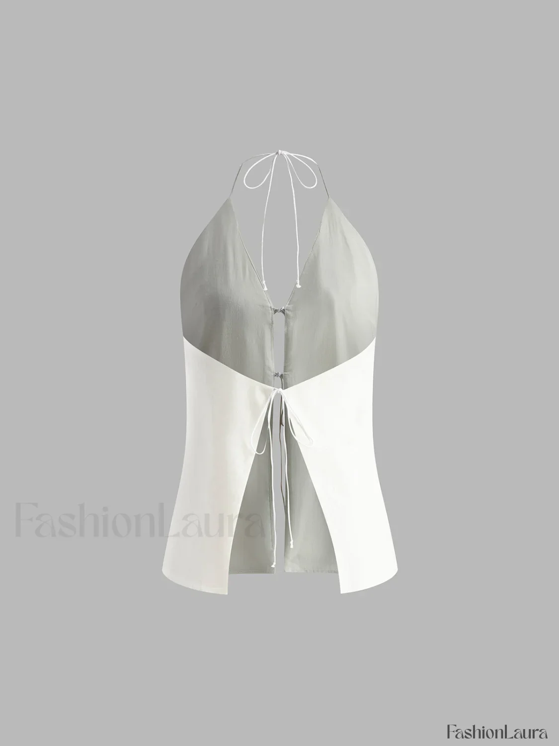 Cotton & Linen Backless Halter Top With Shorts Set - Image 19