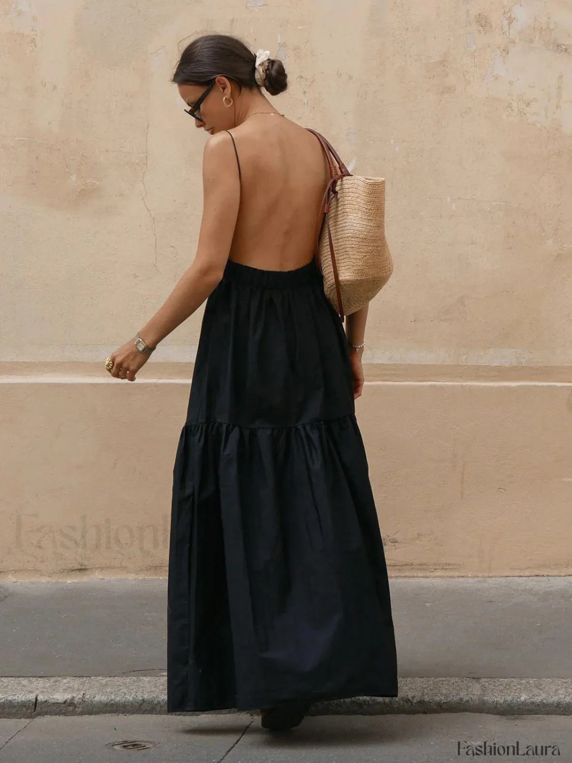 Solid Backless Long Dress - Image 29