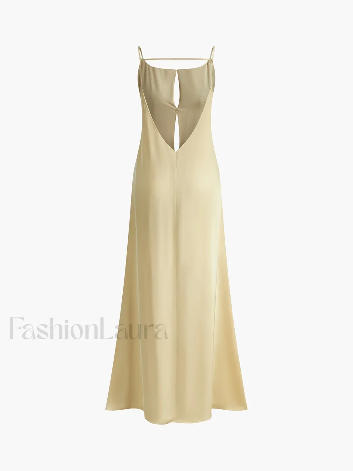Backless Vacation Satin Long Dress - Image 8