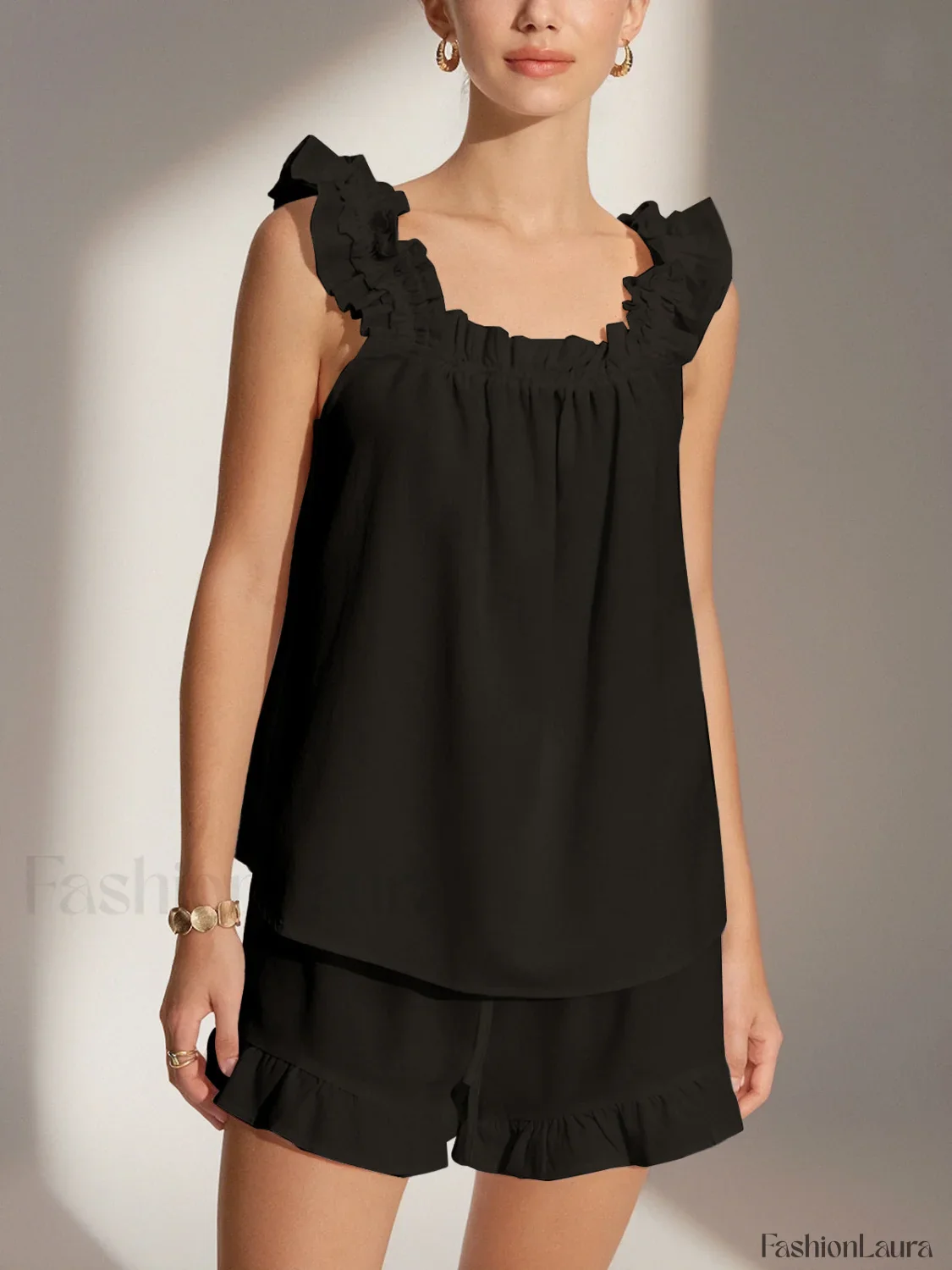 Pure Cotton Ruffle Shorts Set - Image 11