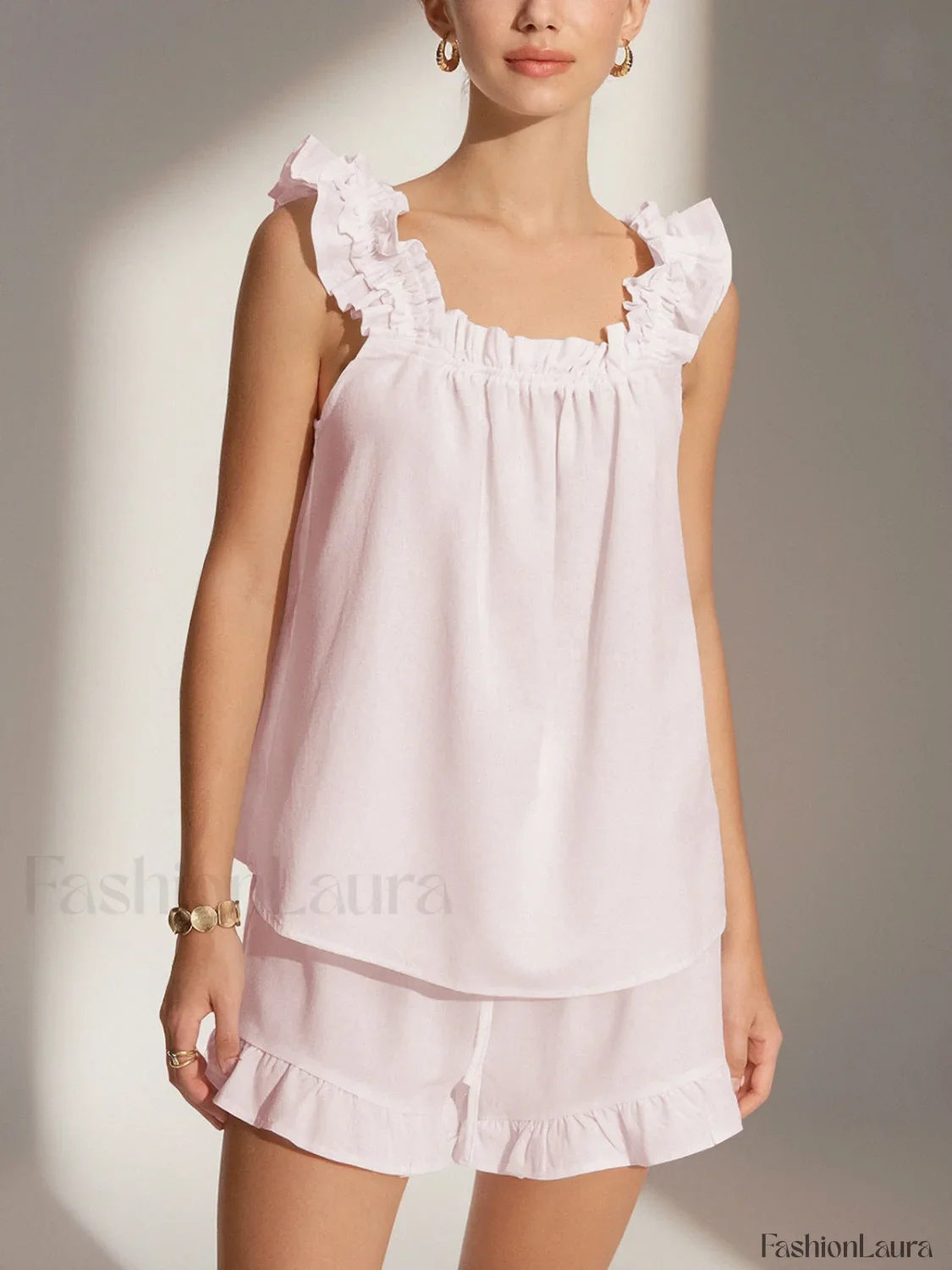 Pure Cotton Ruffle Shorts Set - Image 12