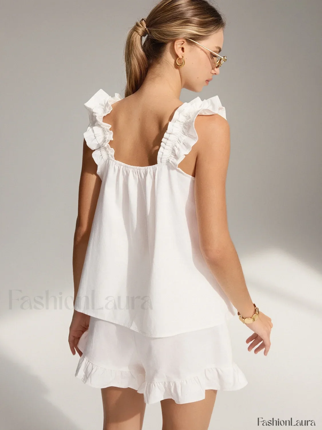 Pure Cotton Ruffle Shorts Set - Image 13