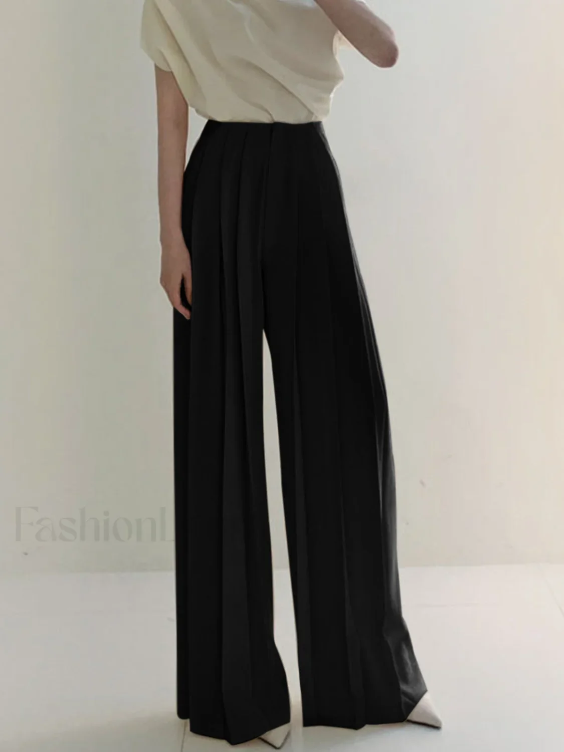 Pleated High Waist Wide Leg Pants - Image 12