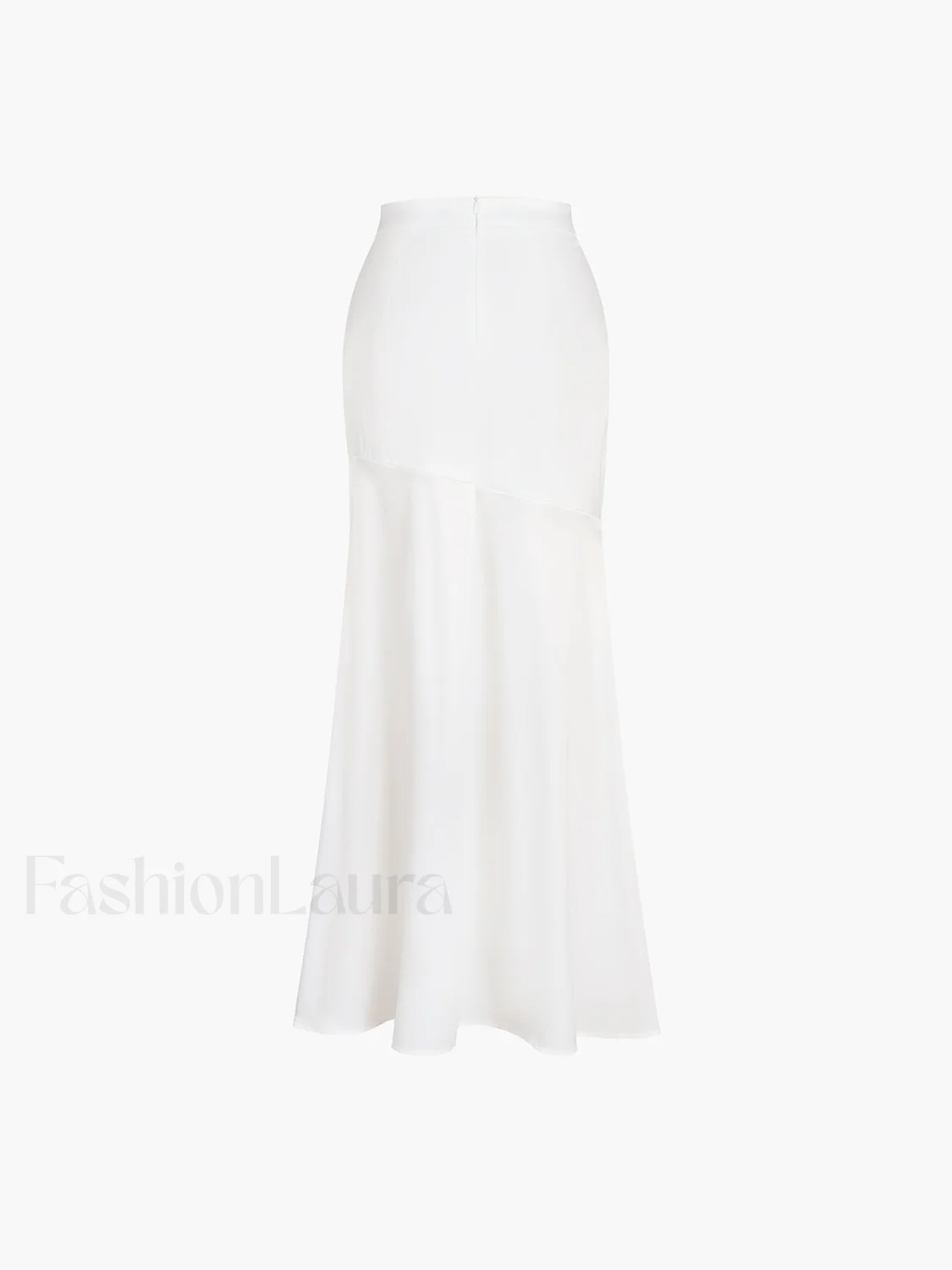 Satin Patchwork Split Maxi Skirt - Image 4