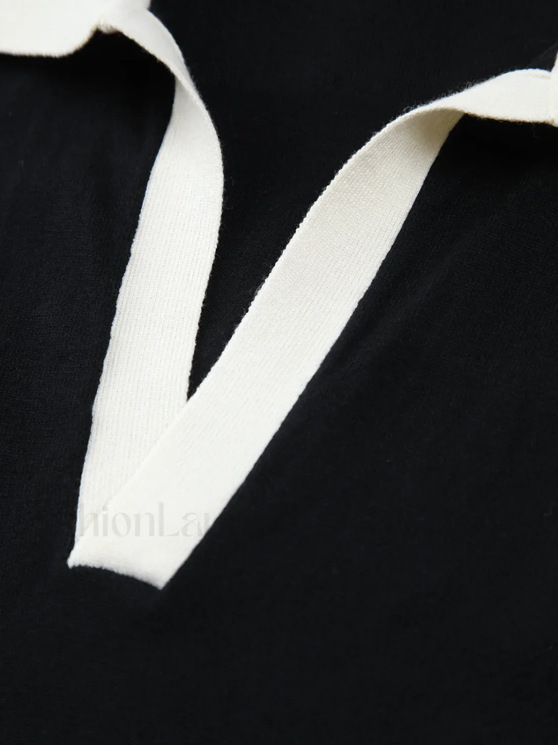 Contrast Trim Collar V-neck Knit Sweater Vest - Image 5