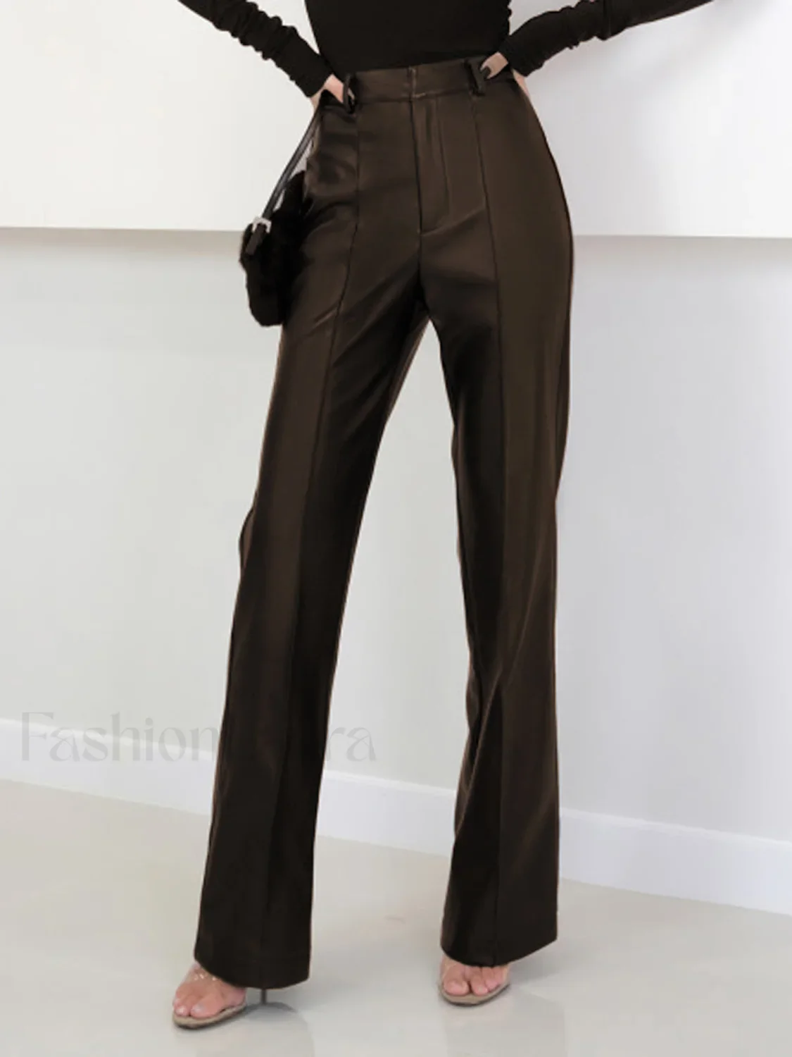 High Waist Faux Leather Pants - Image 10