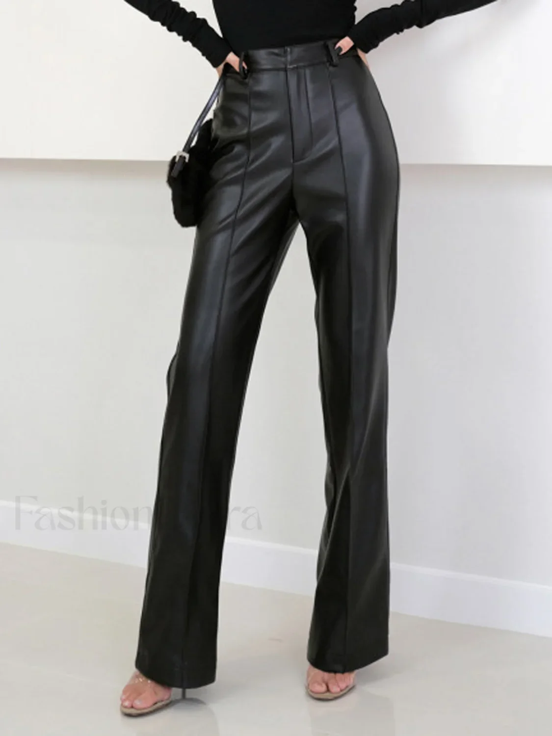 High Waist Faux Leather Pants - Image 2