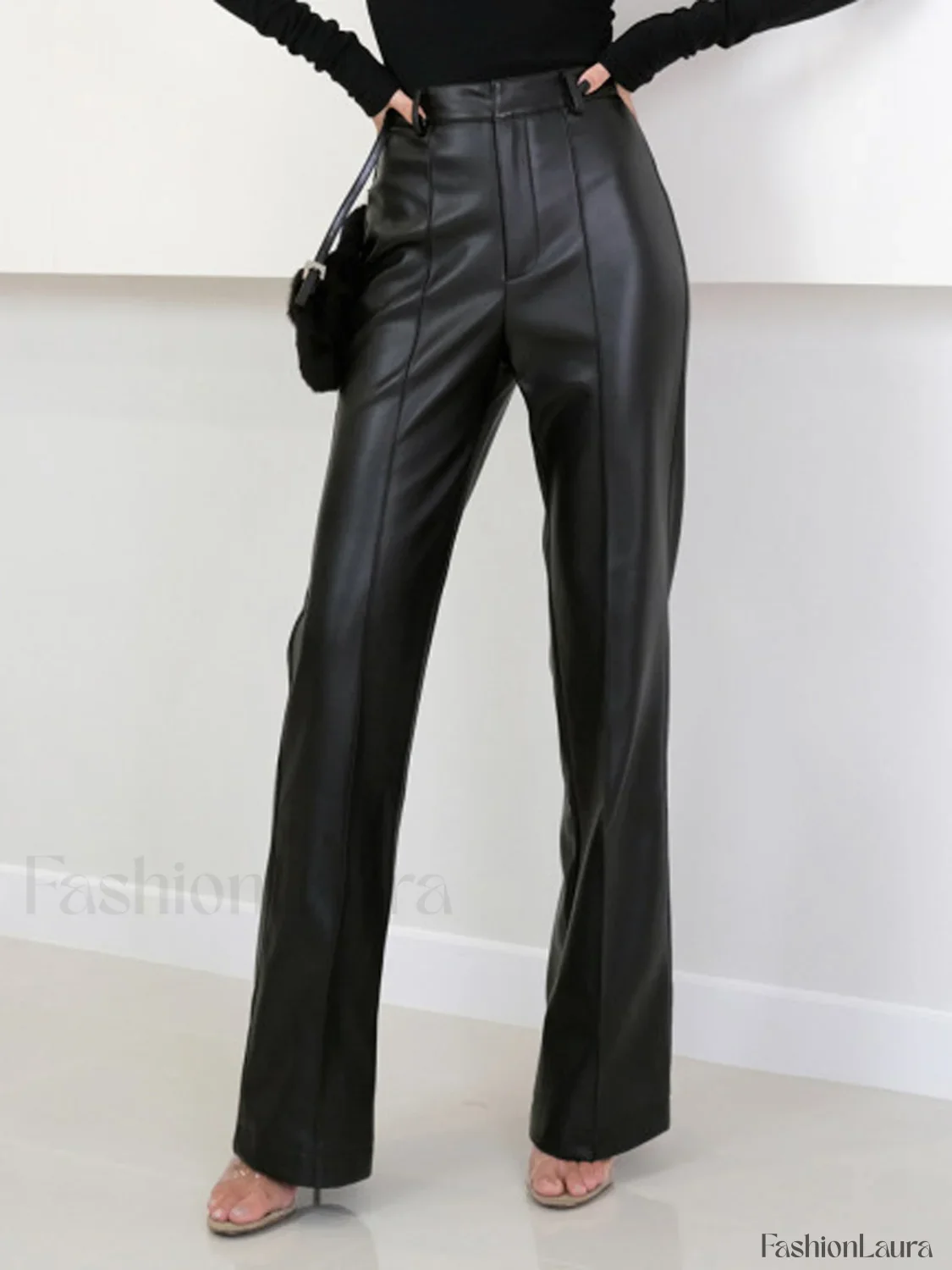 High Waist Faux Leather Pants - Image 20