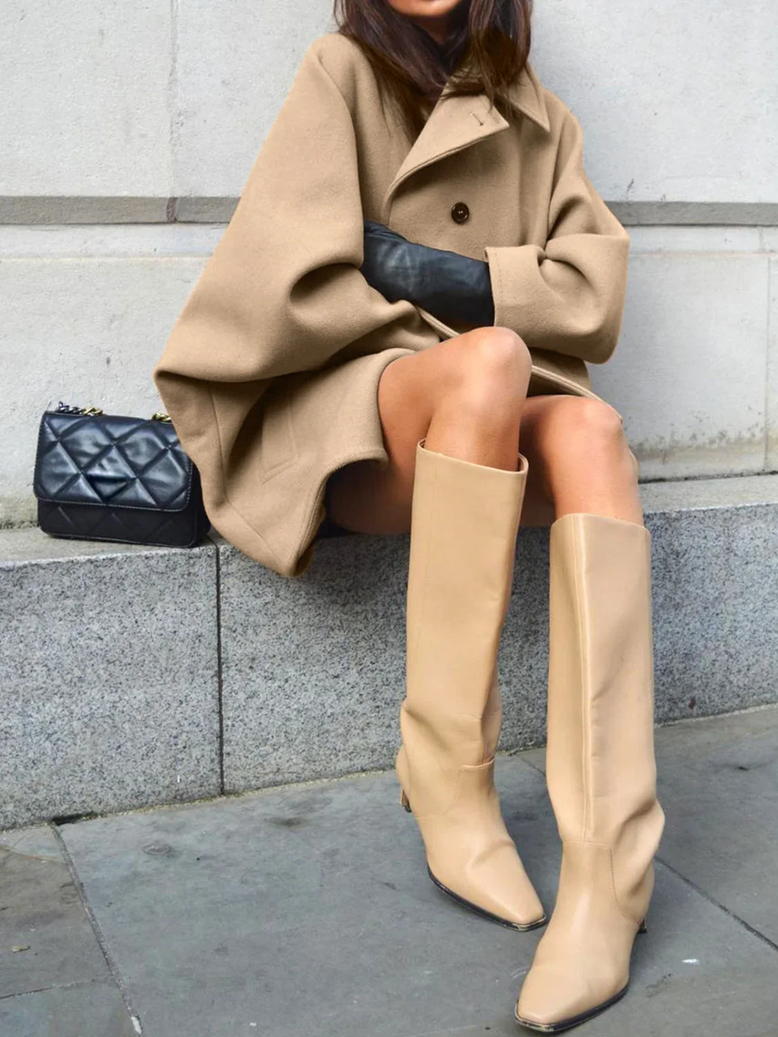 Solid Oversized Pocket Button Coat - Image 16