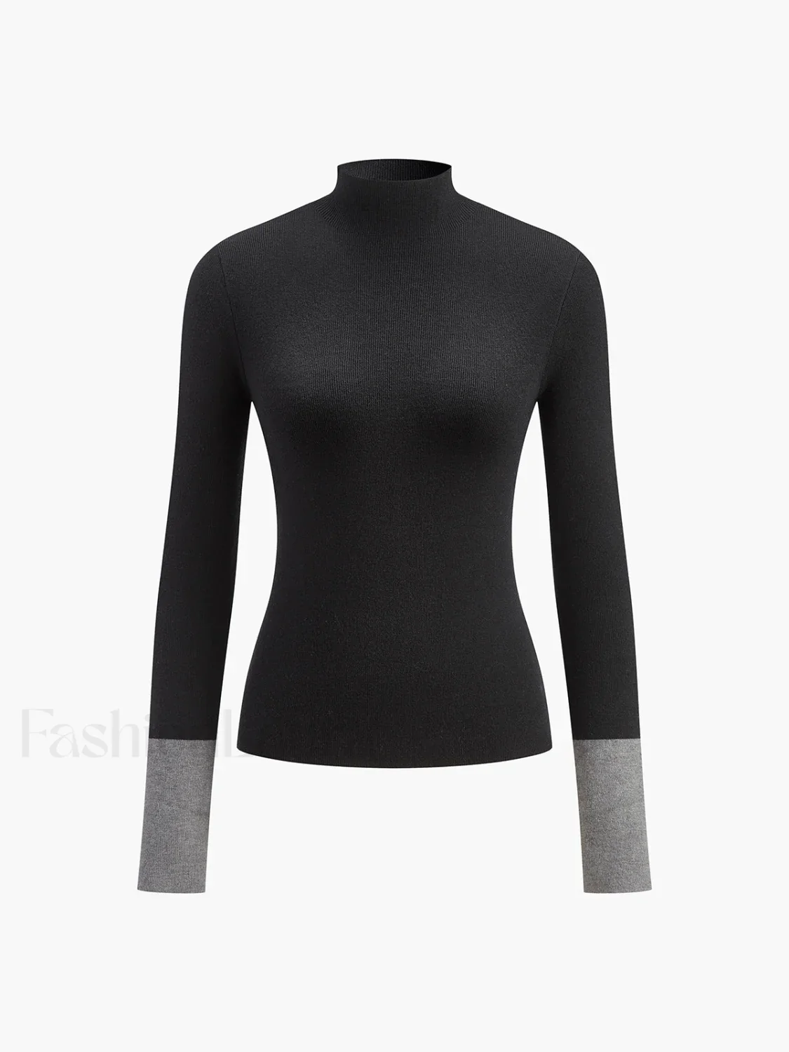 Long Sleeve Contrast Cuff Knit Top - Image 18
